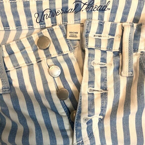 Universal Thread High Waist Striped Skinny Jeans 00/24R - Picture 7 of 10